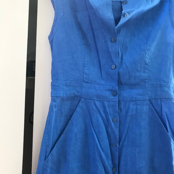 Theory linen and stretch dress with pockets blue - Picture 3 of 6